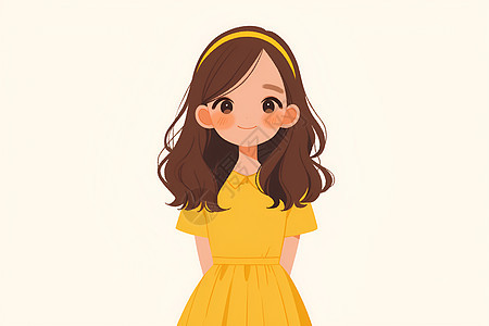 欢乐黄裙少女图片
