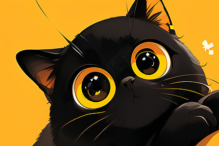 黑猫大大的眼睛图片
