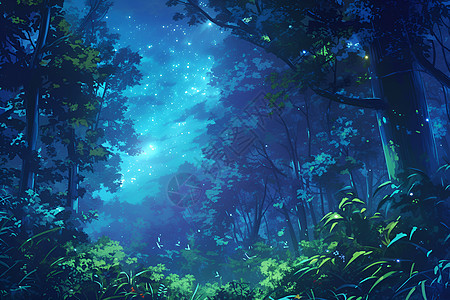 神奇森林星光熠熠图片