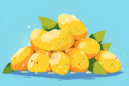 美味的芒果插画图片