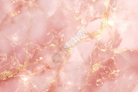 粉红大理石上的奢华金色纹理图片