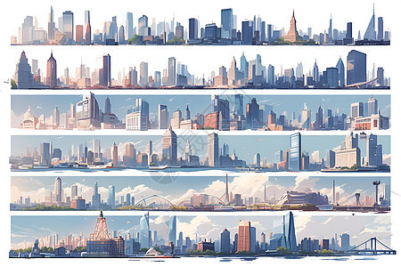 繁华的城市大楼图片