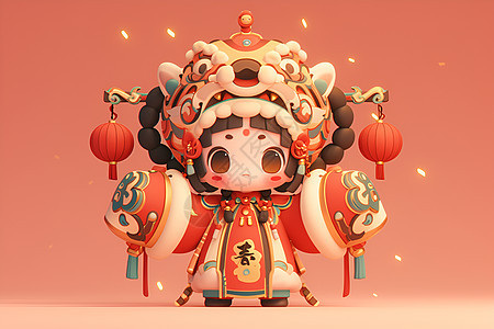 中国文化人物插画图片