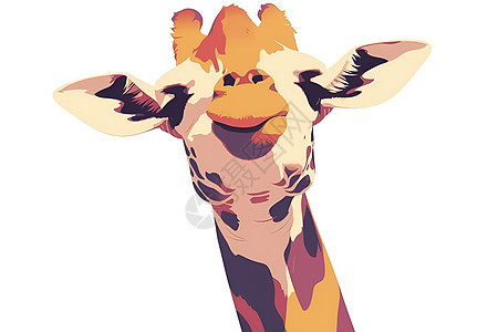 绘画的长颈鹿插画图片