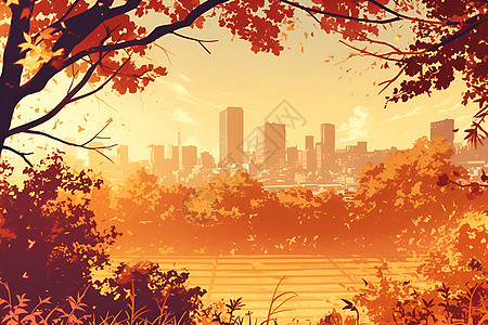 秋日阳光美景图片