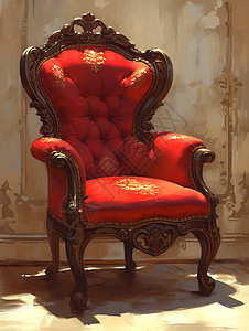 复古的红色椅子图片