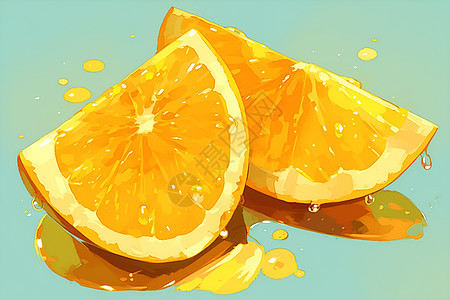 绘画的美味橙汁图片