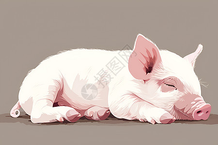 瞌睡的小猪图片