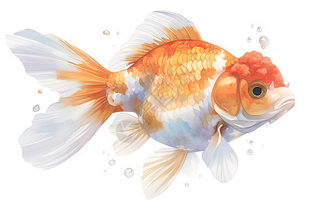 水彩画金鱼图片