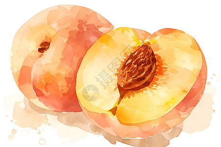 掰开的美味桃子图片