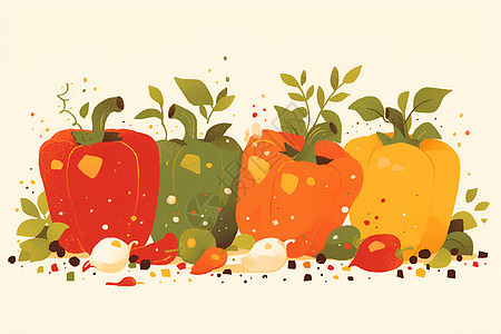 蔬菜水彩插画图片