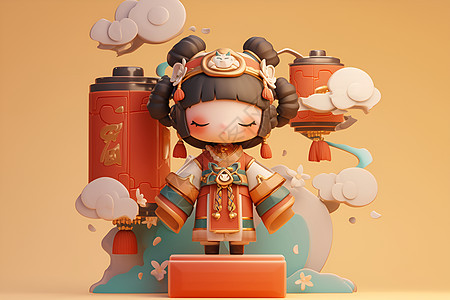 中国文化玩偶图片