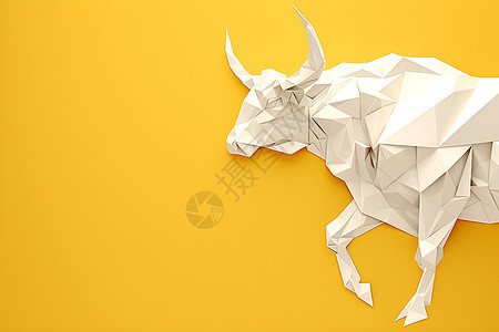 工艺精湛的折纸牛图片