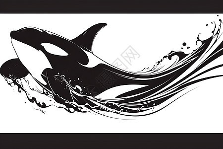 简单的虎鲸插图图片