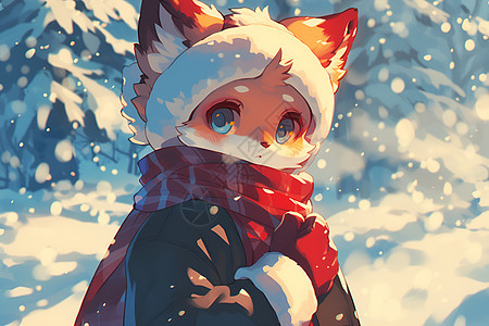 雪地上的狐狸图片
