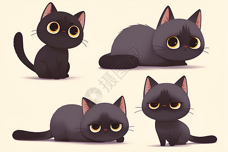 黑猫的耳朵和尾巴图片