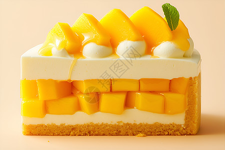鲜果香甜的芒果蛋糕图片