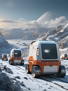 雪地上的机器人图片