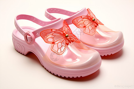 粉色蝴蝶鞋图片