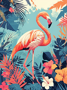 丛林中的粉红鹤图片