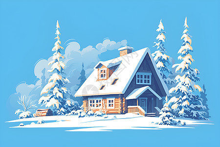 冬日温暖的房子图片
