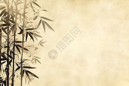 简约雅致的竹子水墨画图片
