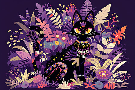 花与植物的世界猫咪图片