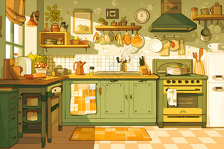 温馨的厨房图片