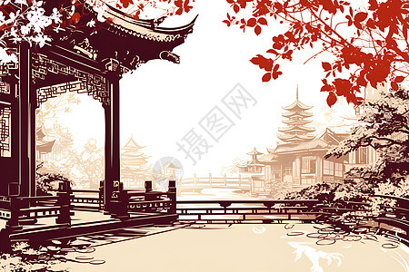 传统中国建筑亭台楼阁图片