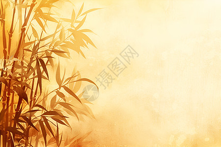 传统中国竹子的墨水画图片