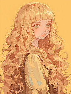 金色卷发的少女图片