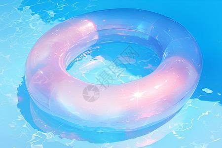 水中漂浮的充气圆环图片