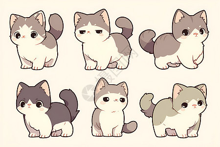 五彩斑斓的猫咪艺术图片