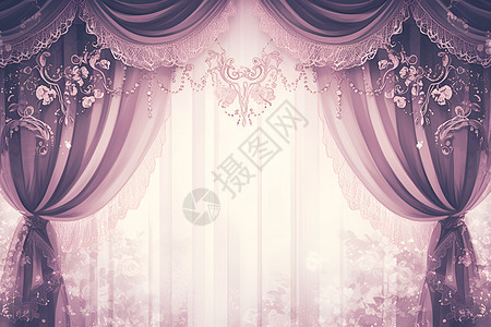 紫色的窗帘图片