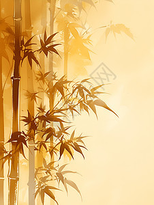 黄色背景的竹子图片