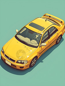 一台黄色的汽车图片