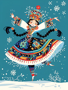 雪地中舞蹈的女子图片
