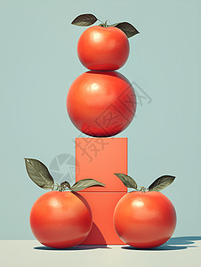 堆叠在一起的番茄图片