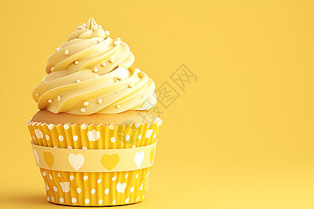 黄色的杯子蛋糕图片