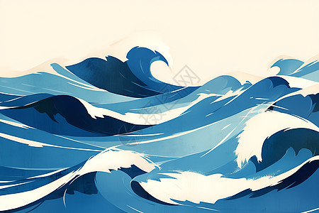 抽象大海插画图片