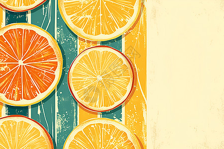 鲜艳橙子插画图片