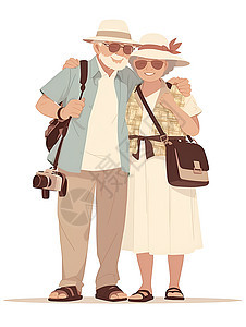 旅行的老年夫妻图片