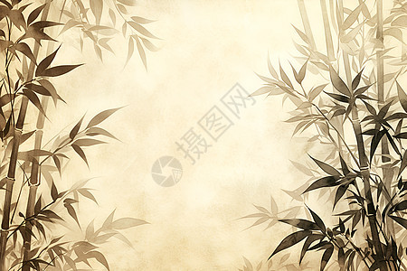 清新淡雅的竹子插画图片