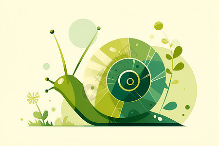 设计的绿色蜗牛图片