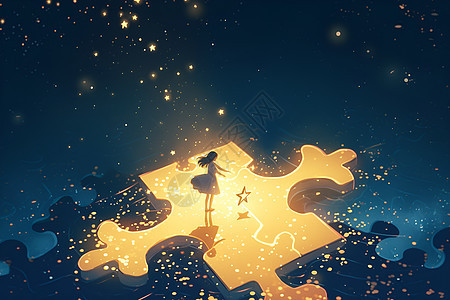 星空下的少女图片