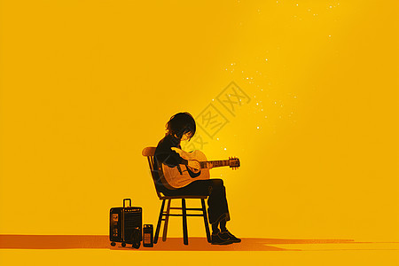 弹奏吉他的年轻人图片