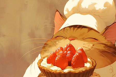 可爱厨师猫图片