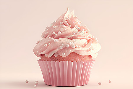 粉色的纸杯蛋糕图片