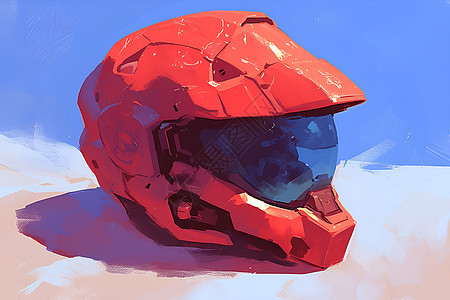 红色头盔的表面图片