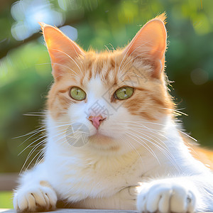 一只橘白相间的猫图片